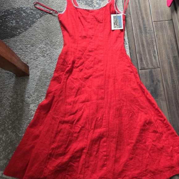 New ! Caroline Constas Linen Blend Dresd - Picture 2 of 9